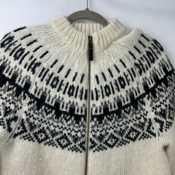 Icewear Iceland XS zip up Cardigan Sweater Icelandic Wool White Comfort Warm - Picture 15 of 16